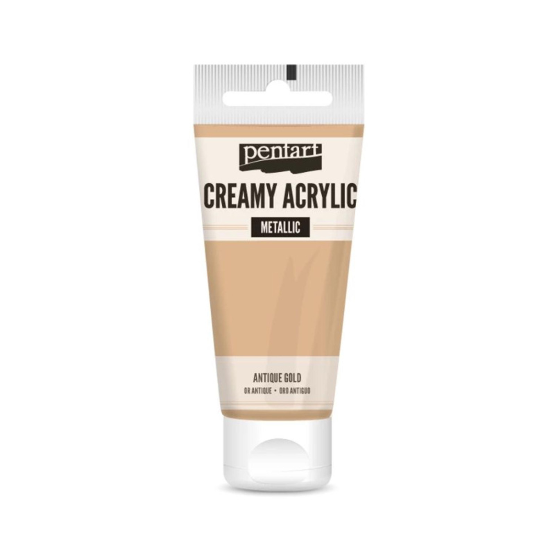 Krémová barva akrylová metalická  je akrylová barva na vodní bázi s krémovou konzistencí a vysokým obsahem pigmentu. Můžete ji použít k malbě na