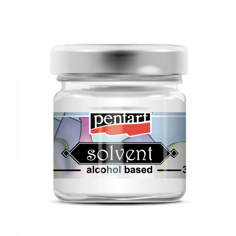 Alkoholové ředidlo (Solvent - alcohol based) pro ředění lesklého laku a barev na sklo.