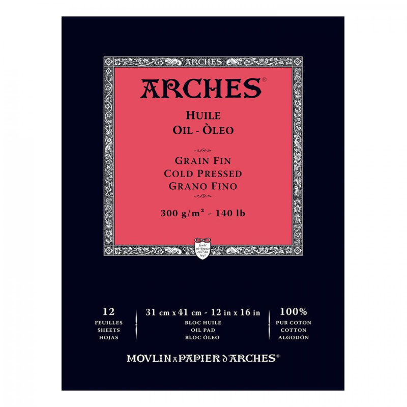 ARCHES® Oil Paper Pad – profesionální papír pro olejomalbu ze 100% bavlny. ARCHES® Oil Paper Pad je prémiový umělecký skicák navržený speciálně 