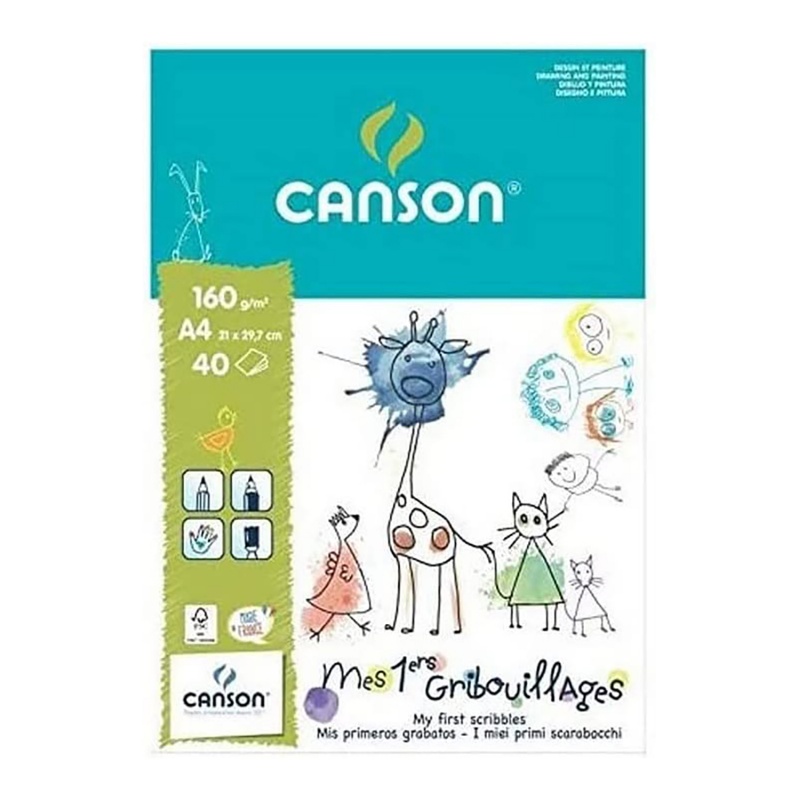 Canson Dětský skicář je skvělým základem pro první dětské kreslení . Tento skicář bude vaše děti doprovázet při kreslení tužkami a pastelkami