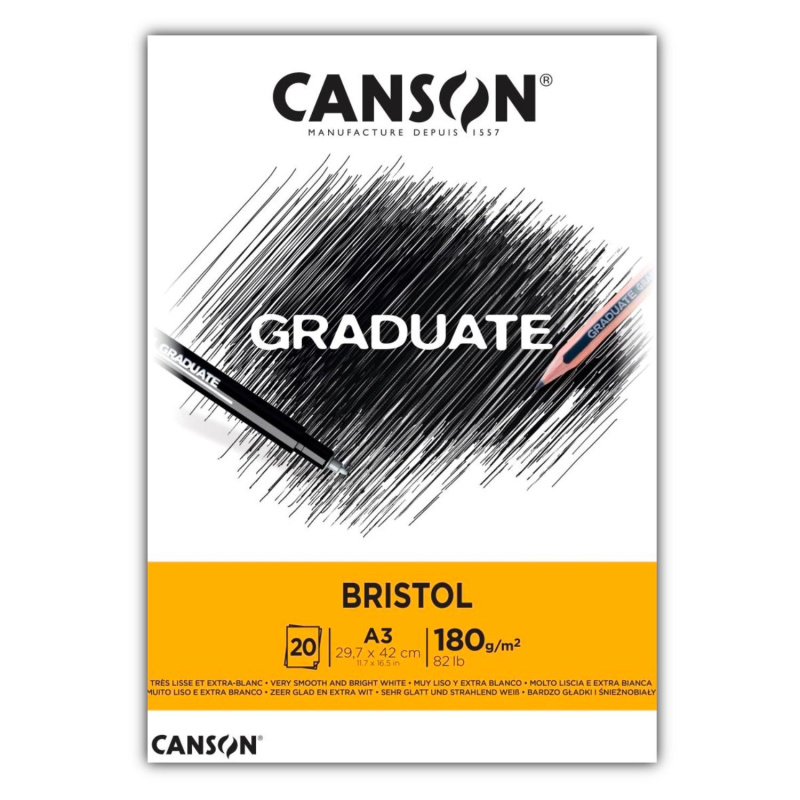 Canson Graduate Bristol skicák – extra hladký papír pro precizní kresbu. Canson Graduate Bristol skicák je kvalitní umělecký blok s mimořádně hladk