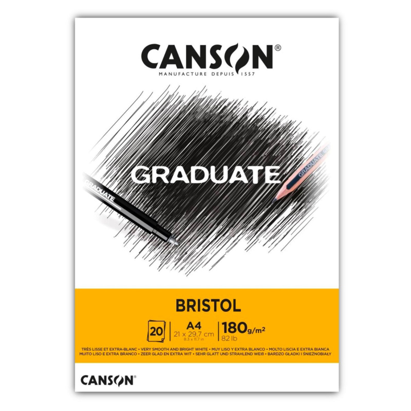 Canson Graduate Bristol skicák – extra hladký papír pro precizní kresbu. Canson Graduate Bristol skicák je kvalitní umělecký blok s mimořádně hladk