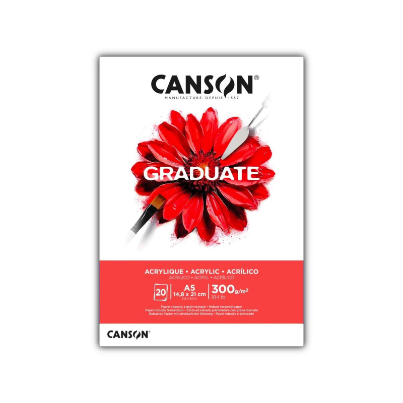 












Canson Graduate Acrylic skicák – papír na akryl a vodou ředitelné olejové barvy. Canson Graduate Acrylic je kvalitní students