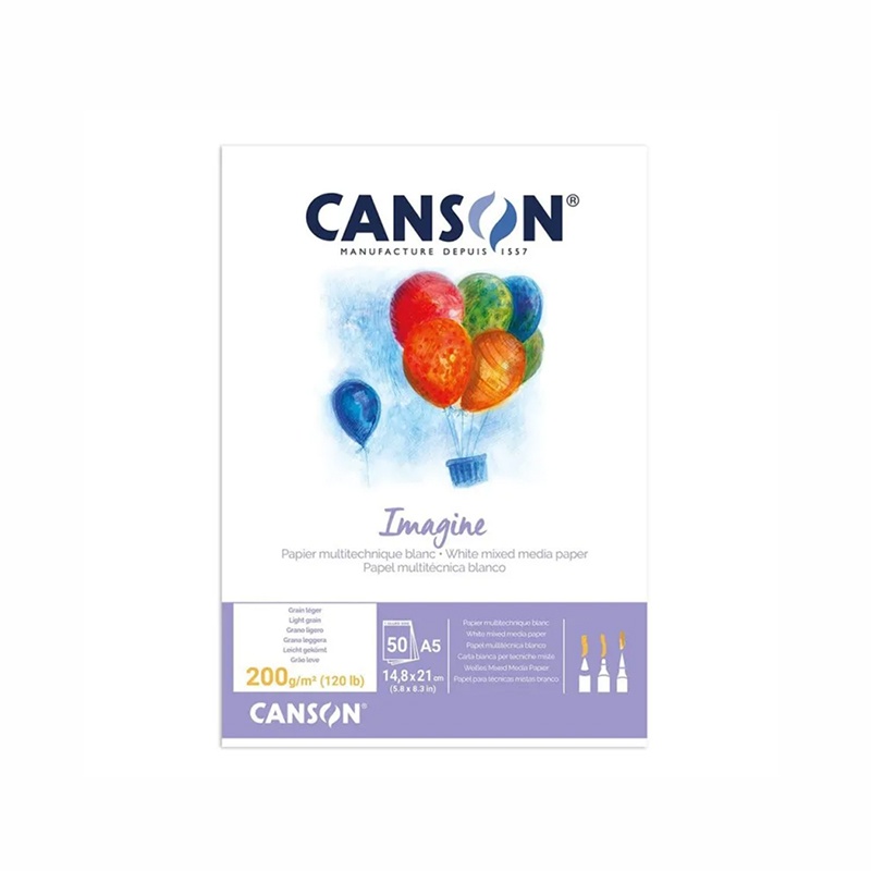 Skicař Imagine od firmy CANSON obsahuje čistě bílý vysoce kvalitní papír , na kterém krásně vyniknou všechny barevné odstíny akvarelu. Papír má h