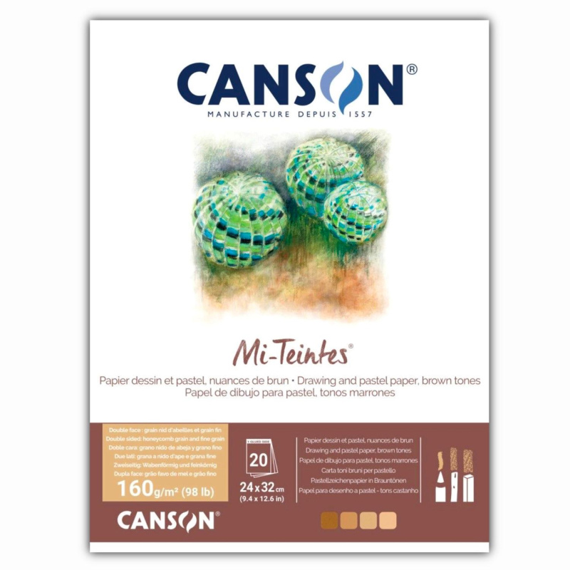 Canson Mi-Teintes skicák – tónovaný papír pro pastel, uhel a uměleckou kresbu. Canson Mi-Teintes je kvalitní skicák s tónovaným papírem v elegantní