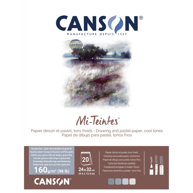 Canson Mi-Teintes skicák – tónovaný papír pro pastel, uhel a uměleckou kresbu. Canson Mi-Teintes je kvalitní skicák s tónovaným papírem v elegantní