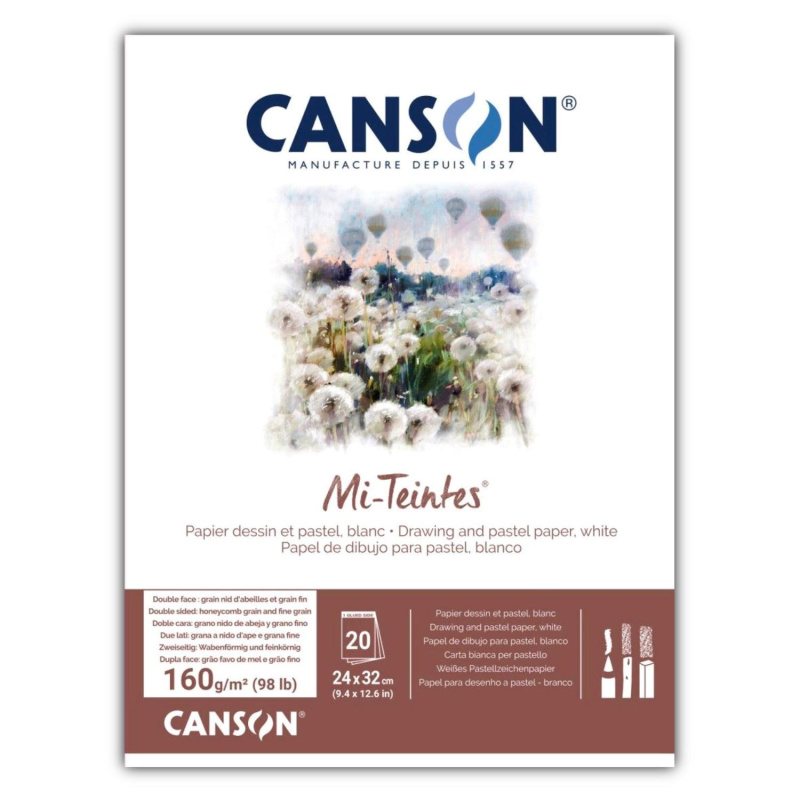Canson Mi-Teintes skicák – kvalitní papír pro pastel, uhel a uměleckou kresbu. Canson Mi-Teintes je kvalitní skicák s bílým papírem určený pro umě