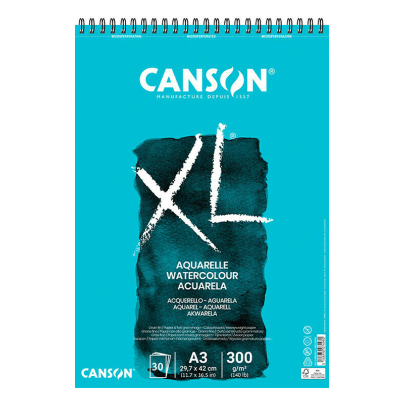 Canson XL Aquarelle – kvalitní akvarelový skicák pro studenty i hobby umělce. Canson XL Aquarelle je oblíbený akvarelový skicák navržený pro žák