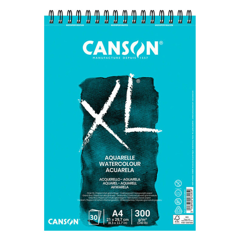 Canson XL Aquarelle – kvalitní akvarelový skicák pro studenty i hobby umělce. Canson XL Aquarelle je oblíbený akvarelový skicák navržený pro žák