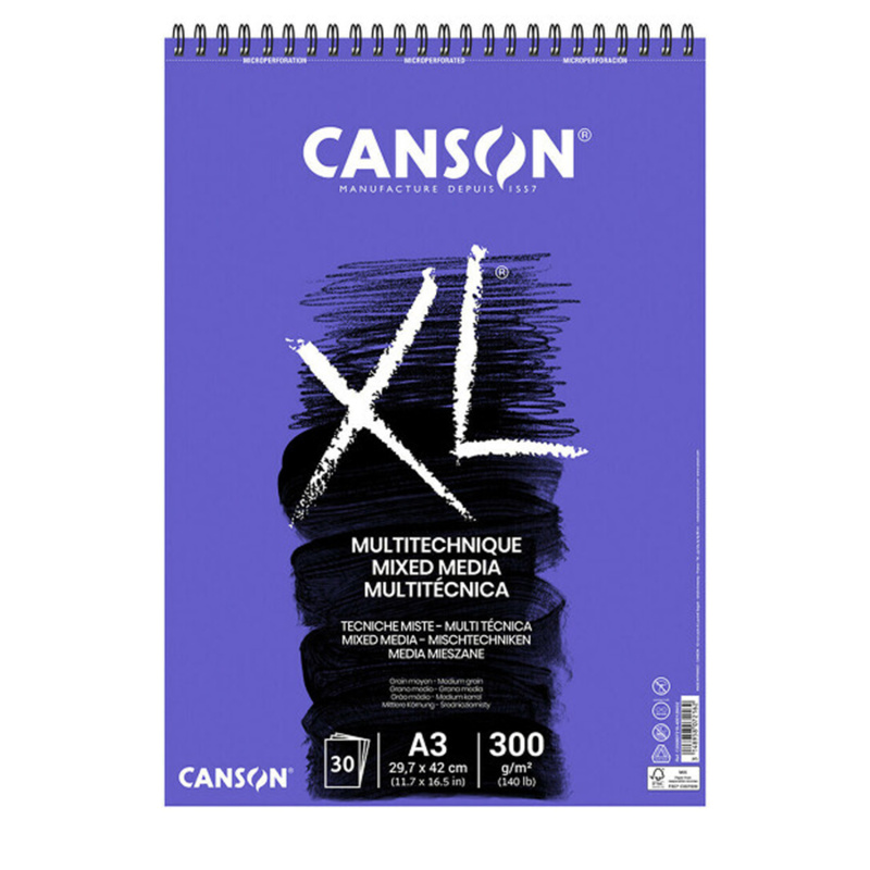 Canson XL Mix Media – univerzální skicák pro suché i mokré techniky. Canson XL Mix Media je kvalitní mixed media blok navržený pro kreativce, studen