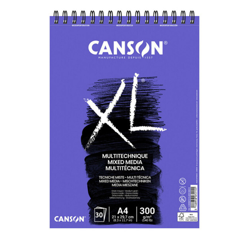 Canson XL Mix Media – univerzální skicák pro suché i mokré techniky. Canson XL Mix Media je kvalitní mixed media blok navržený pro kreativce, studen