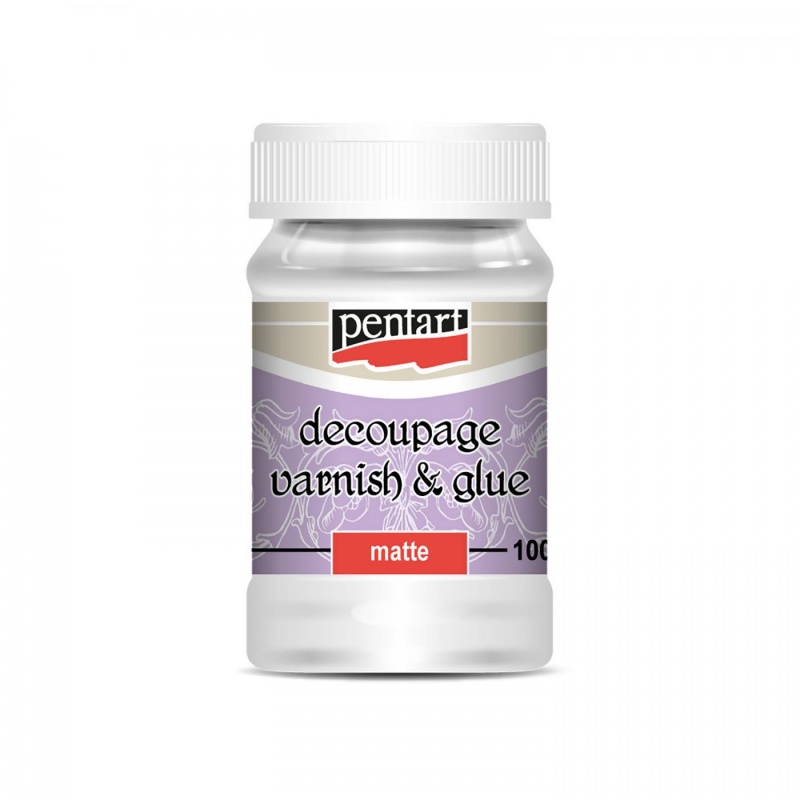 Decoupage lepidlo s lakem matné (Decoupage varnish&glue) je vodou ředitelné lepidlo a lak v jednom s hustou konzistencí, které se používá pro tvorbu