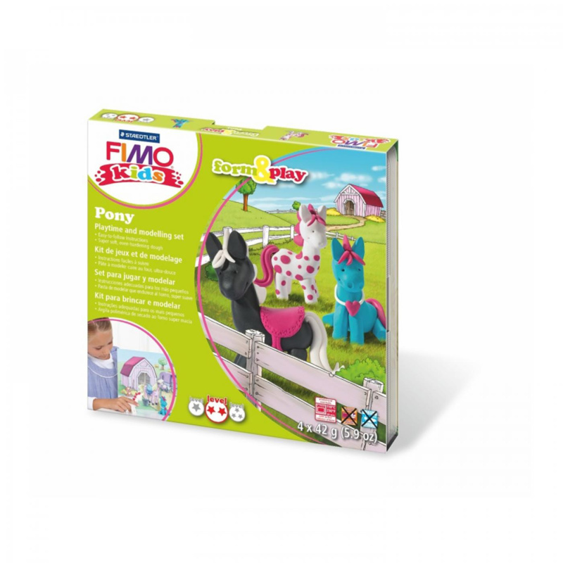 FIMO kids je polymerová hmota prvotřídní kvality určená k modelování s nesčetnými možnostmi využití. Používá se na výrobu dekorací, šperků, 