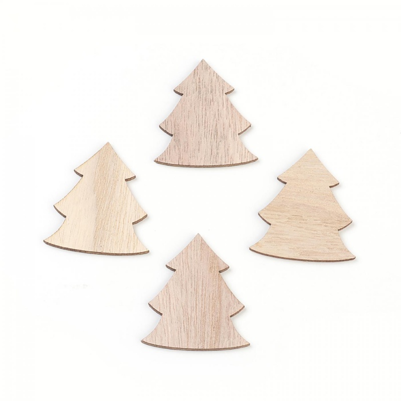 Dřevěné ozdoby ve tvaru vánočního stromku využijete při tvorbě vánočních ozdob, při dekorování macramé výtvorů či při scrapbooking projektec