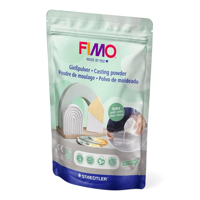 FIMO odlévací prášek – vysoce bílá odlévací hmota pro kreativní tvoření. FIMO odlévací prášek je praktický materiál pro výr