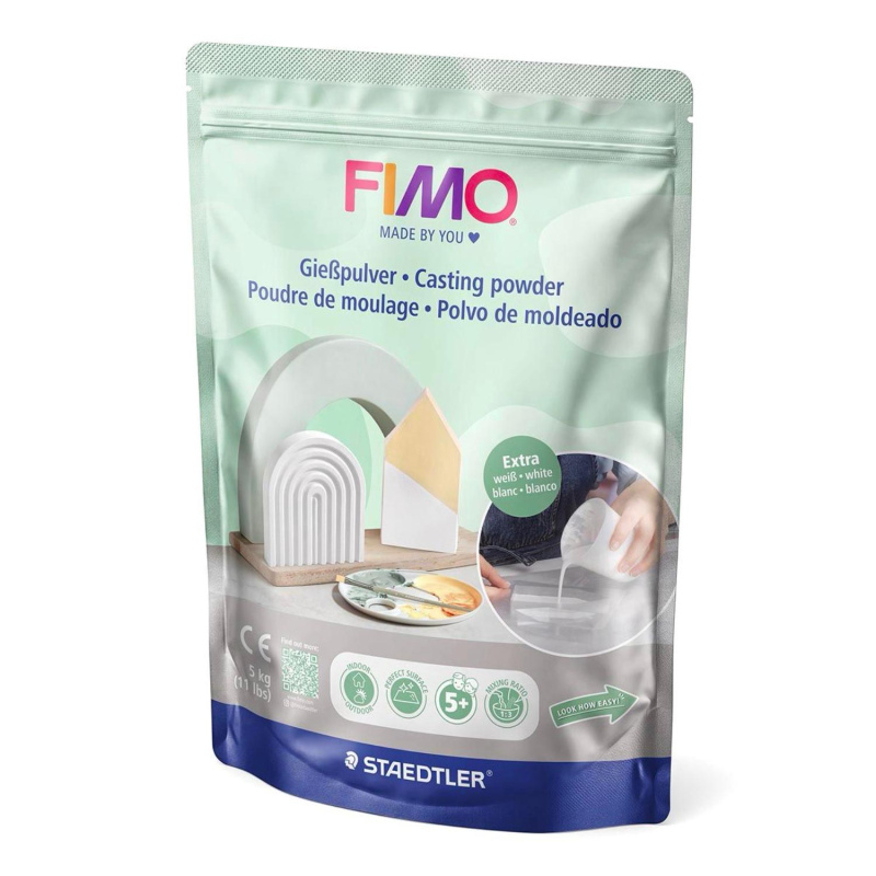 FIMO odlévací prášek – vysoce bílá odlévací hmota pro kreativní tvoření. FIMO odlévací prášek je praktický materiál pro výr