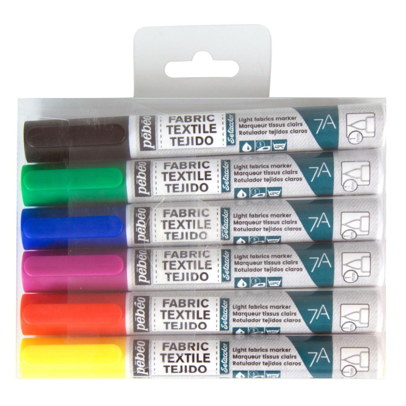 Light fabric marker fixy na textil 7A od společnosti Pebeo jsou velmi praktické fixy pro kreslení na všechny druhy textilií. Popisovače jsou na vodní b