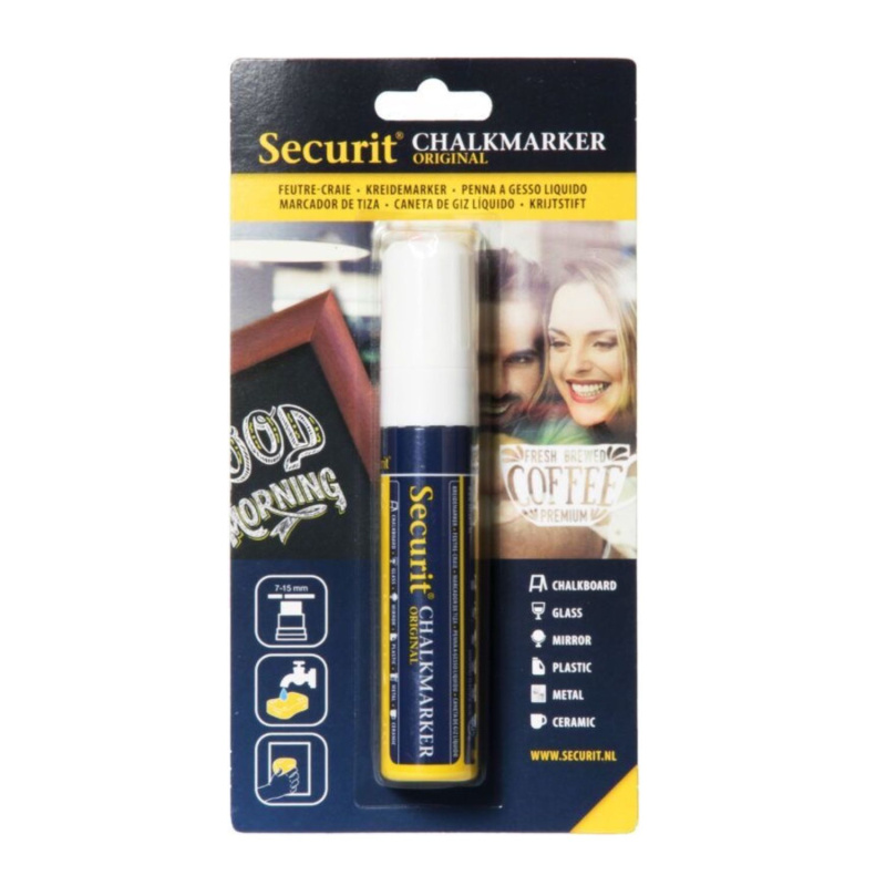 Křídový fix Securit pomůže při domácích i pracovních projektech jako je zapisování poznámek na tabule, zdobení zrcadel , oken či stěn s tabulový