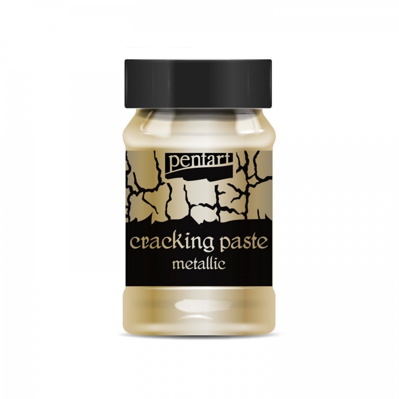 Metalická krakelovací pasta (Cracking paste mettalic) je dvousložková krakelovací pasta na vodní bázi. Používá se k vytvoření efektu popraskaného p