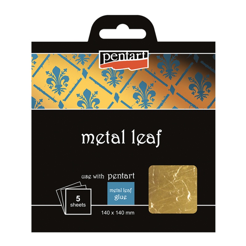 Metalické destičky jsou jemné a lehké kousky kovových plátků, které po nalepení na vrstvu lepidla vytvářejí kovový povrch. Plátky jsou křehké - 
