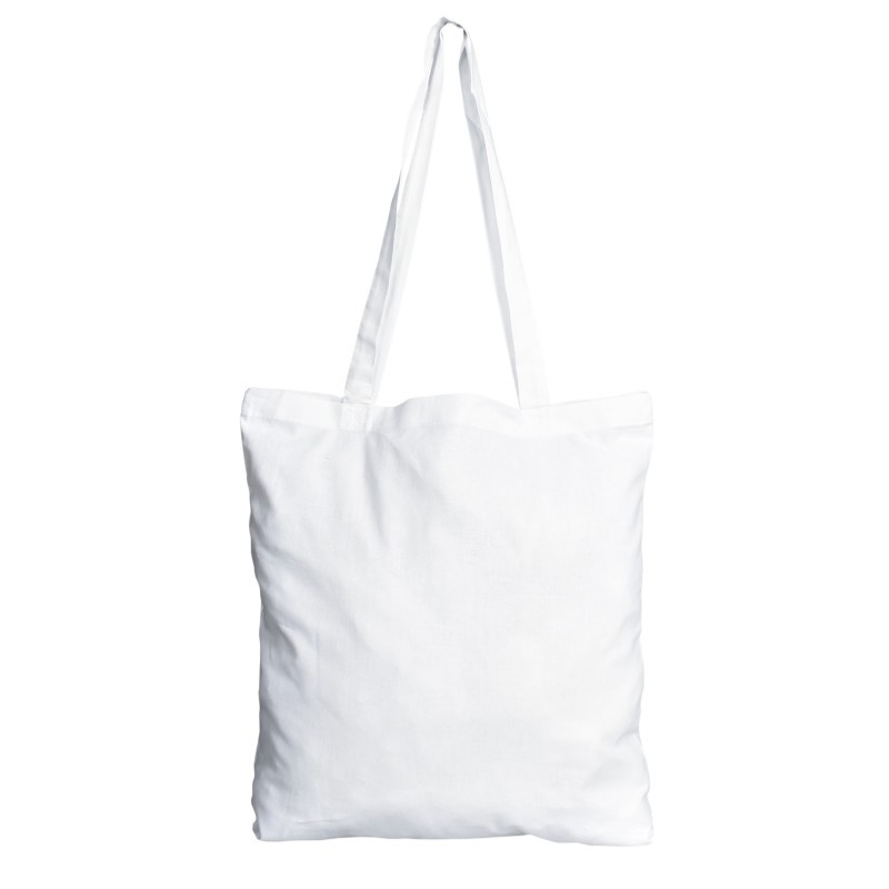 Nákupní taška s krátkými uchy je vyrobena ze 100% bavlny. Má bílou barvu. Lze ji dále zdobit barvami na textil, batikou, linorytem na textil, výšivkou