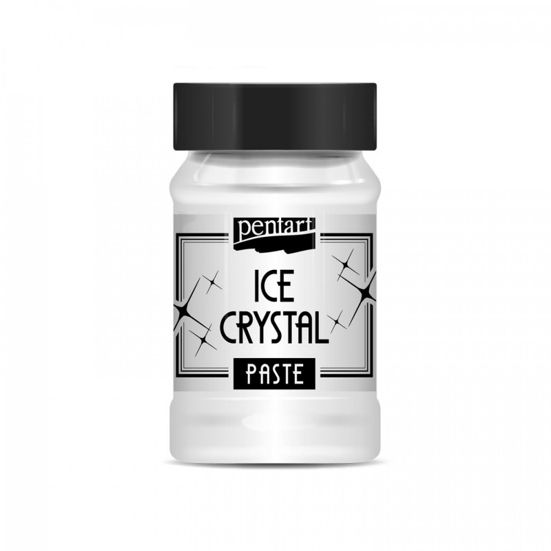 Ledová krystalová pasta je průhledná pasta se třpytkami na vodní bázi. Používá se k dekorování tam, kde chceme dosáhnout efektu ledových krystalů