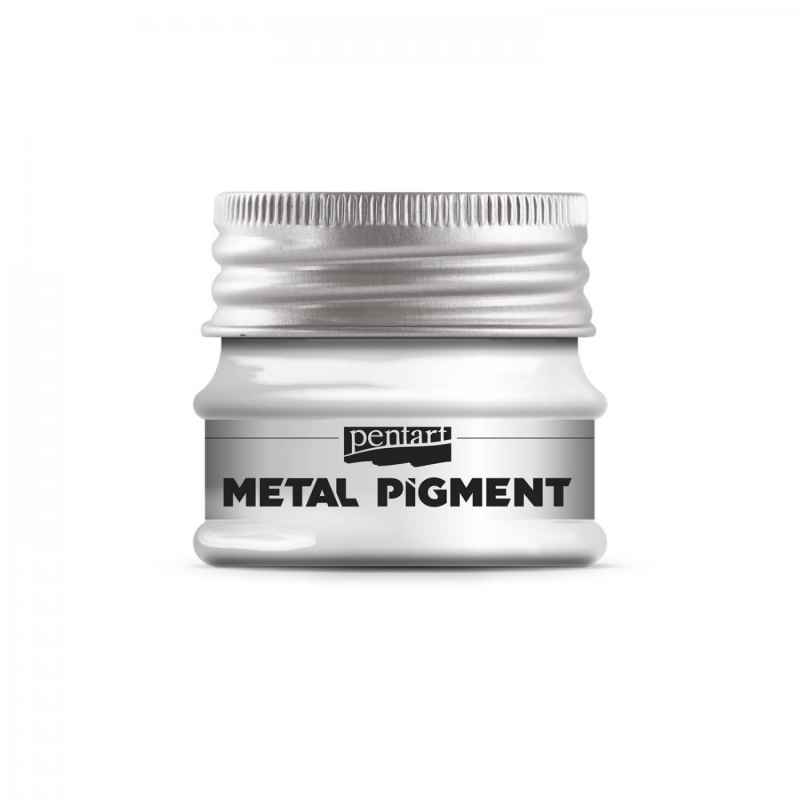 Pigmentový prášek s kovovým efektem (kovový pigment). Jemně mletý prášek obsahující skutečné kovové částice. Prášek se přimíchá do krystali