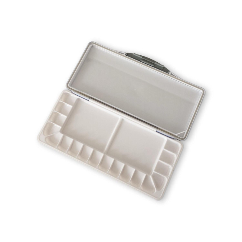 Plastová paleta s možností rozložení pomůže všem akvarelistům s malováním na cestách. Paleta je tenká a skladná, pohodlně ji vejdete i do tašky.