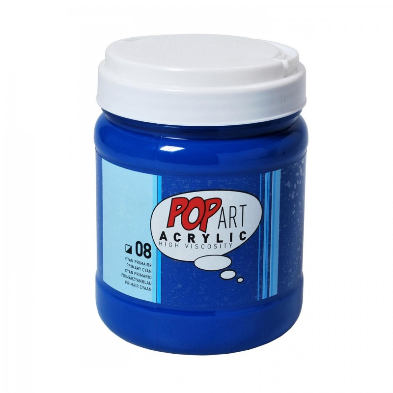Pop Art Acrylic jsou vysoce viskózní akrylové barvy se saténově motným vzhledem. Praktické balení a vlastnosti barev Pop Art umožňují malování velk