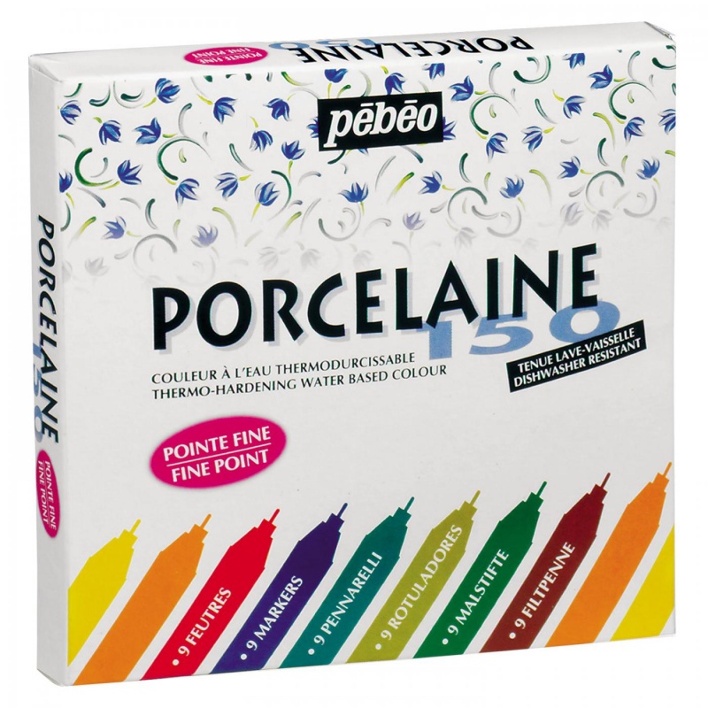 Porcelaine 150 marker jsou tekuté barvy na porcelán ve fixu připravené k okamžitému použití. Odstíny fixů je lze vzájemně míchat . Barvy jsou hlubo