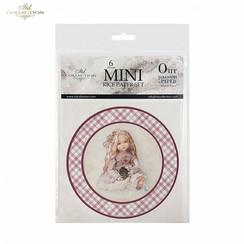 Rýžový papír, mini set obsahuje motiv růžových hraček. Rýžový papír je tenký , poloprůhledný papír z gramáží 30g/ m2 vhodný pro tvorbu techn