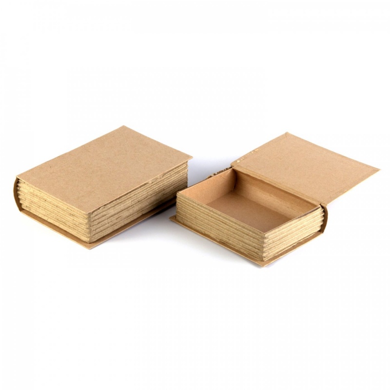 Sada 2 krabiček ve tvaru knihy je vhodná jako dárkový obal na drobné předměty. Krabičky jsou určeny k dalšímu zdobení a vybarvování. Vyzkoušejte 