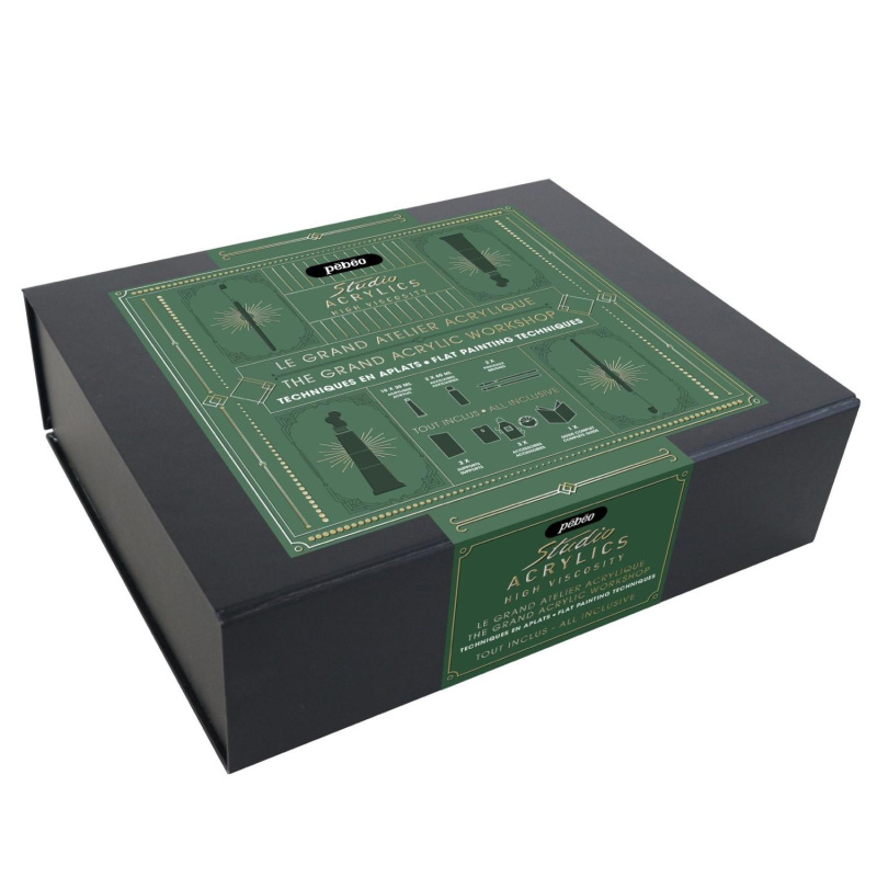 Sady ATELIER byly navrženy jako dárková balení a nabízejí výběr pro amatérské i zkušené malíře: jemné barvy, malířské povrchy, příslušenstv