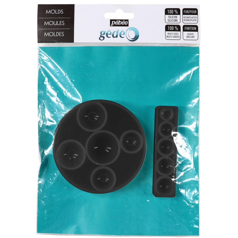 2 silikonové formy s lesklým povrchem GÉDEO by PÉBEO jsou vysoce kvalitní, nerozbitné, pružné, samouvolňovací formy s mnoha tvary.Jsou kompatibilní s