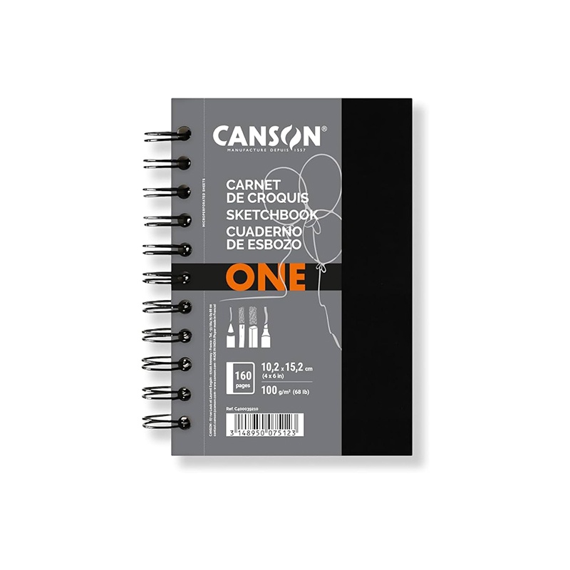 Skicák Artbook od společnosti Canson je vhodný pro kreslení a skicování na cestách. Vejde se vám i do tašky, protože má praktické rozměry 10,2 x 15