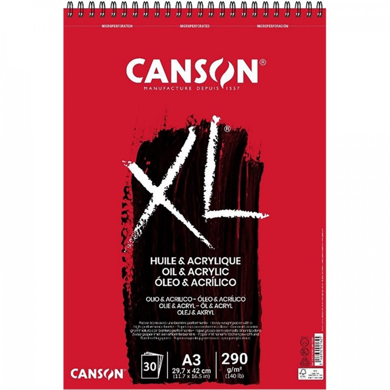 Skicař Canson XL olej/akryl obsahuje odolný papír . Jeho výjimečná bílá barva nechává vyniknout všechny barevné odstíny , které na něj nanesete. 