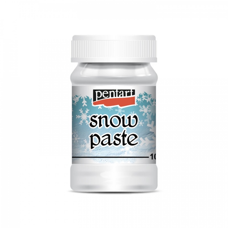 Sněhová pasta od společnosti Pentart je pasta na vodní bázi s hrubými zrny vhodná k dekorování povrchů a vytváření reliéfní vrstvy. Vrstva vytvo