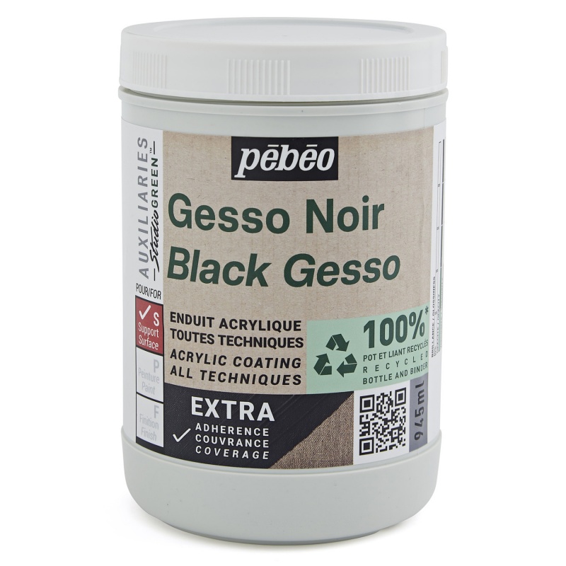 Studio Gesso ECO značky Pébéo je černý univerzální šeps s výbornou kryvostí. Používá se pro tvorbu podkladového nátěru – pro přípravu povrch