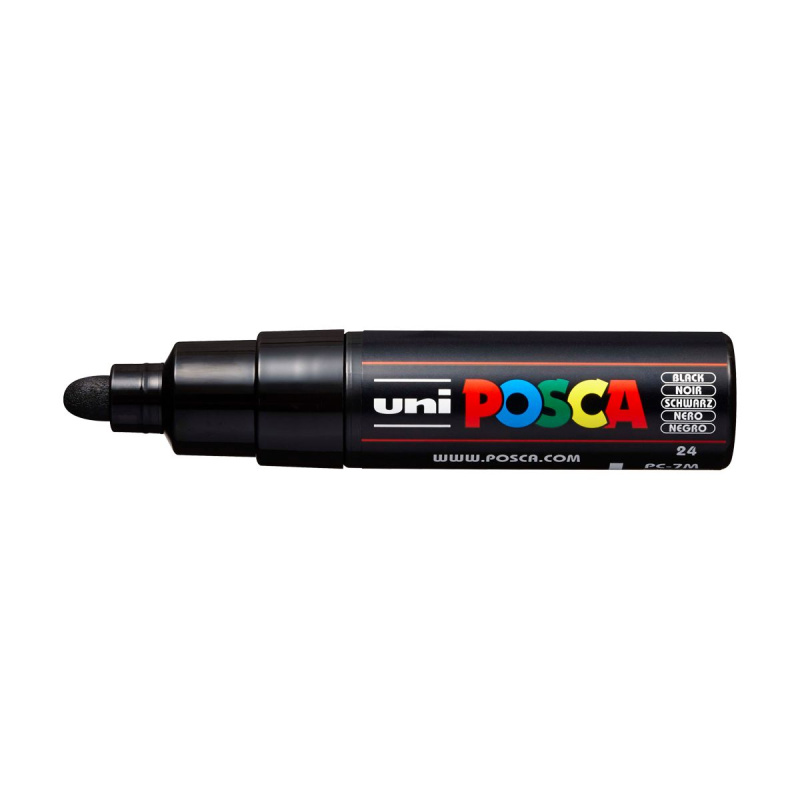 Popisovač Uni Posca PC-7M je jedním z nejoblíbenějších typů popisovačů Uni. Popisovač Posca má kulatý hrot o průměru 4,5 - 5,5 mm, který vytvář