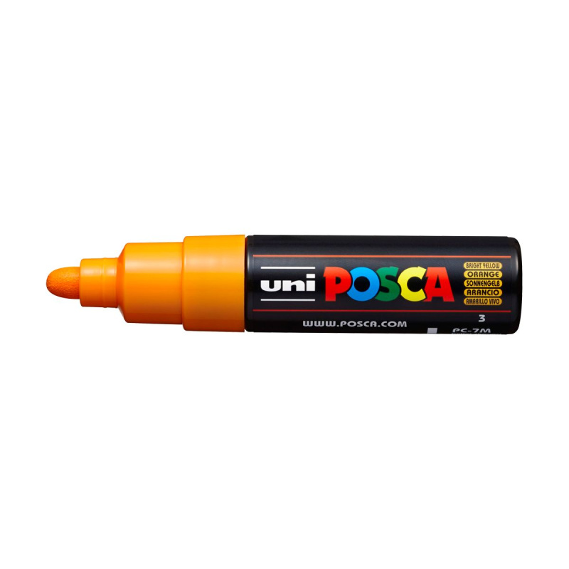 Popisovač Uni Posca PC-7M je jedním z nejoblíbenějších typů popisovačů Uni. Popisovač Posca má kulatý hrot o průměru 4,5 - 5,5 mm, který vytvář