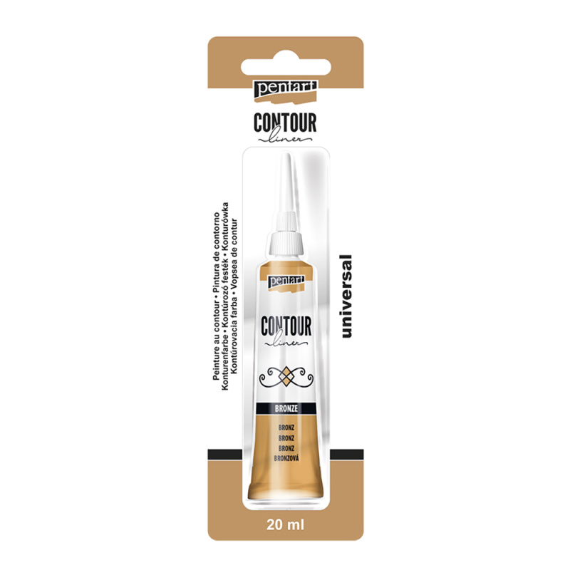 Univerzální konturovací barva je hustá barva na vodní bázi použitelná na libovolný povrch. Určena pro kraeslení linií a obrysů, pro zvýraznění o