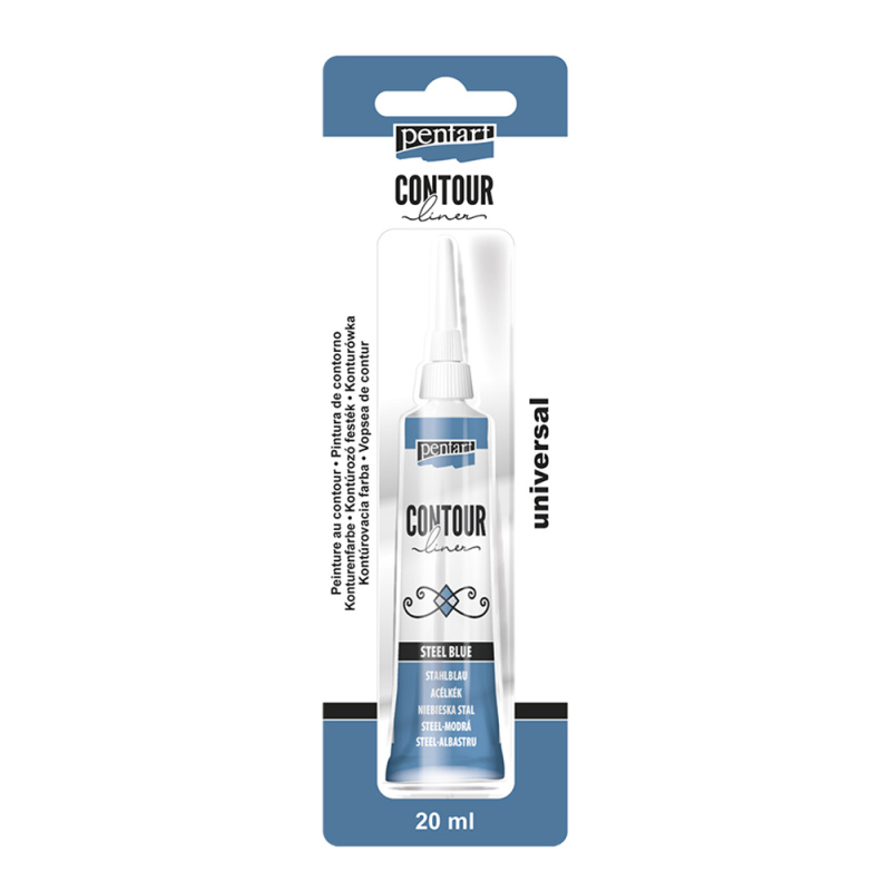 Univerzální konturovací barva je hustá barva na vodní bázi použitelná na libovolný povrch. Určena pro kraeslení linií a obrysů, pro zvýraznění o