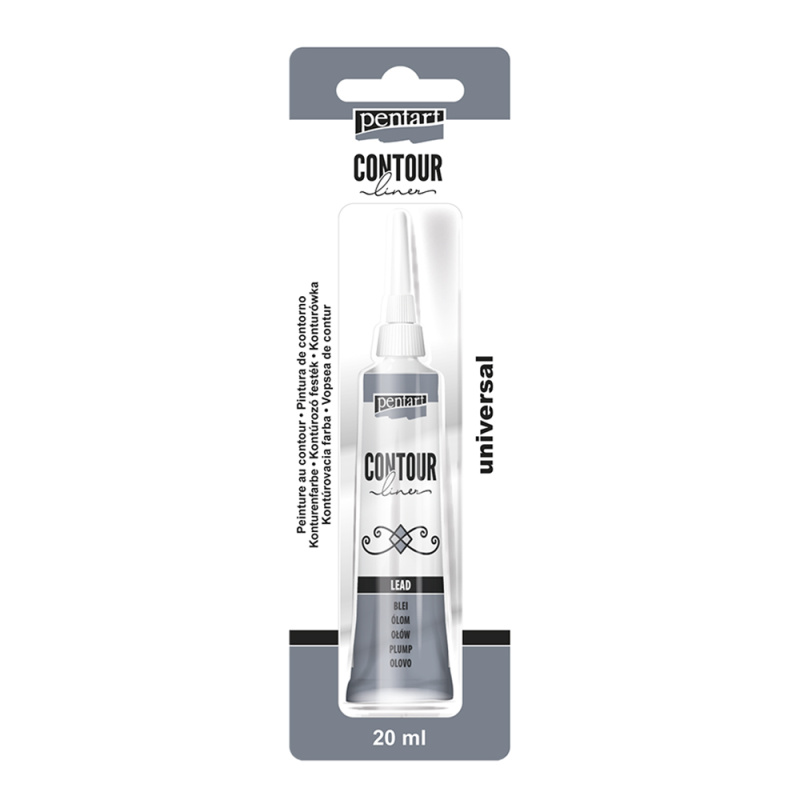 Univerzální konturovací barva je hustá barva na vodní bázi použitelná na libovolný povrch. Určena pro kraeslení linií a obrysů, pro zvýraznění o
