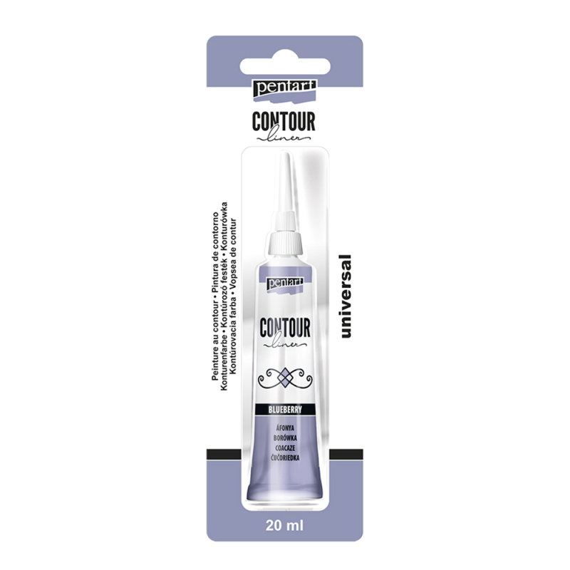 Univerzální konturovací barva je hustá barva na vodní bázi použitelná na libovolný povrch. Určena pro kraeslení linií a obrysů, pro zvýraznění o