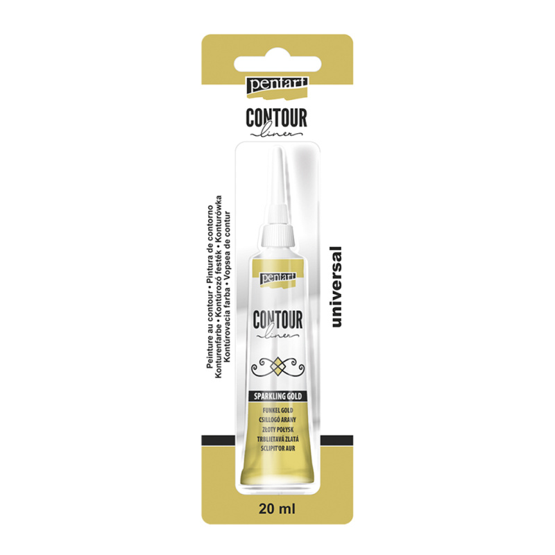 Univerzální konturovací barva je hustá barva na vodní bázi použitelná na libovolný povrch. Určena pro kraeslení linií a obrysů, pro zvýraznění o