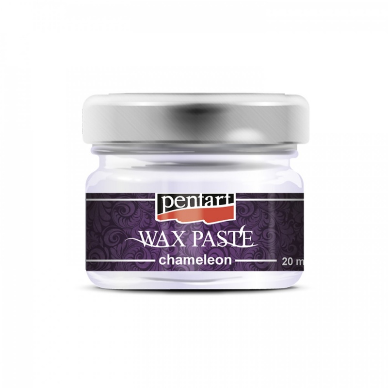 Vosková pasta (Chameleon wax paste) se základem včelího vosku a pomerančového oleje vytvoří na tmavém povrchu měnící se kovový třpytivý efekt, na