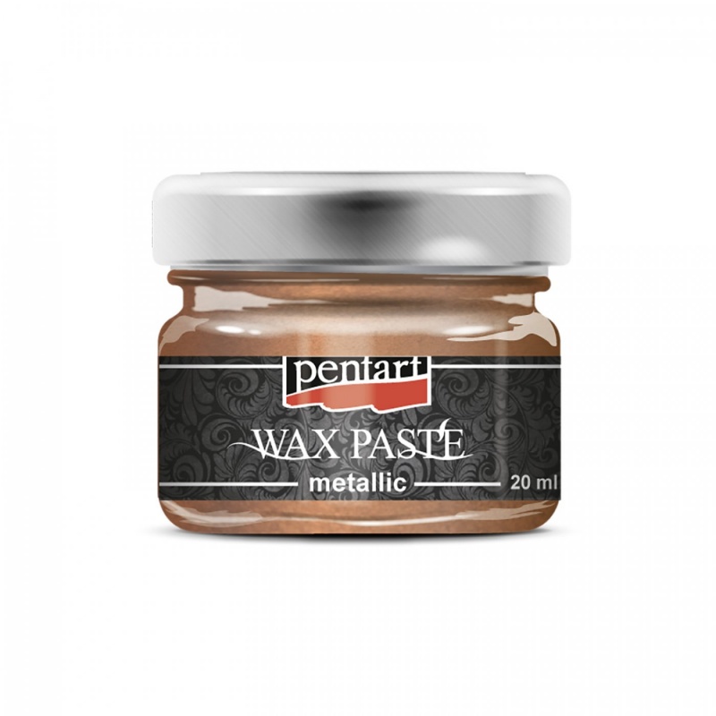 Vosková pasta (Wax paste – metal) se základem včelího vosku a pomerančového oleje vytvoří na povrchu silný, kovový třpytivý efekt. Dají se použ