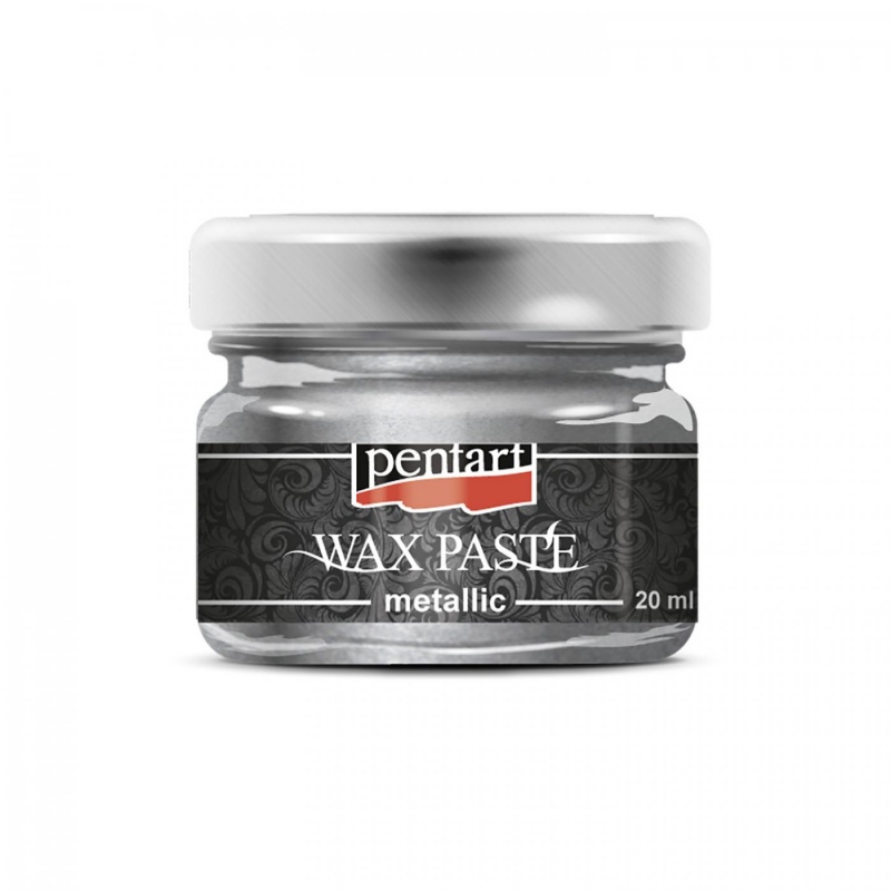 Vosková pasta (Wax paste – metal) se základem včelího vosku a pomerančového oleje vytvoří na povrchu silný, kovový třpytivý efekt. Dají se použ