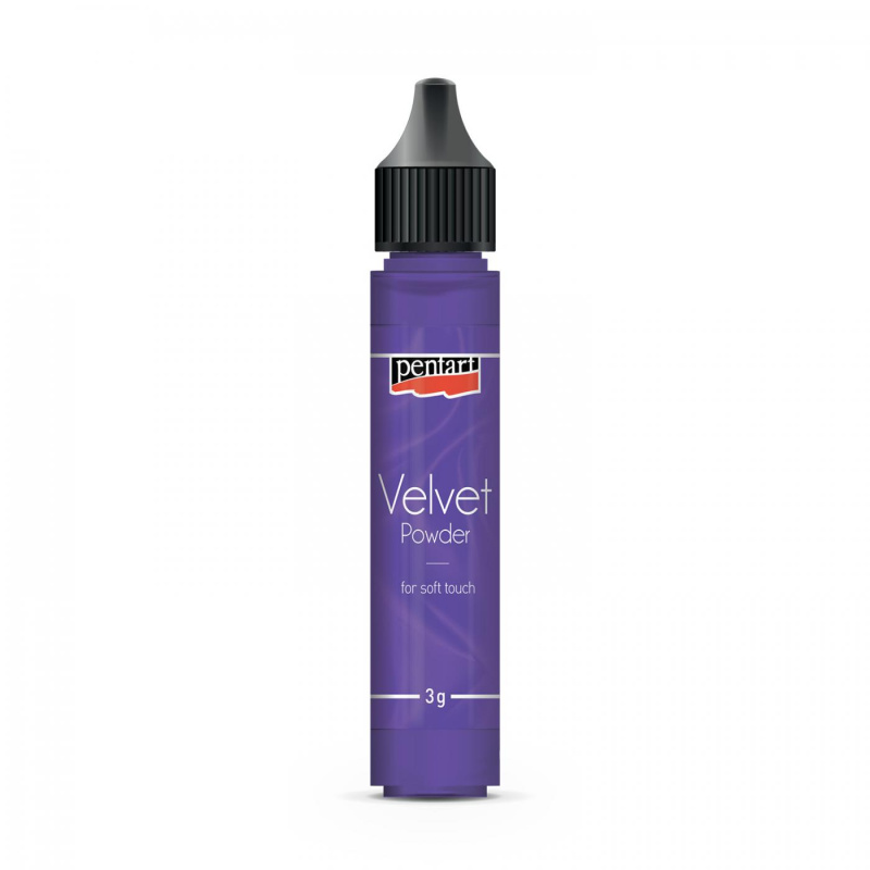 Sametový pudr je sametový pudr, který vytváří sametový povrch. Lze jej jednoduše "nafouknout" přes špičku na ještě mokrý povrch barvy nebo lepidla