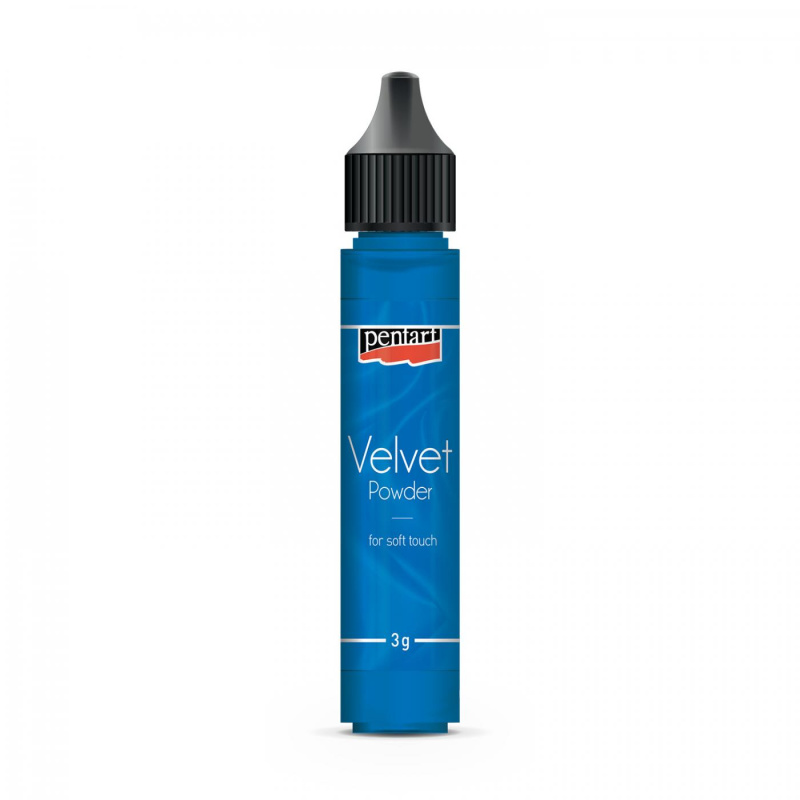 Sametový pudr je sametový pudr, který vytváří sametový povrch. Lze jej jednoduše "nafouknout" přes špičku na ještě mokrý povrch barvy nebo lepidla